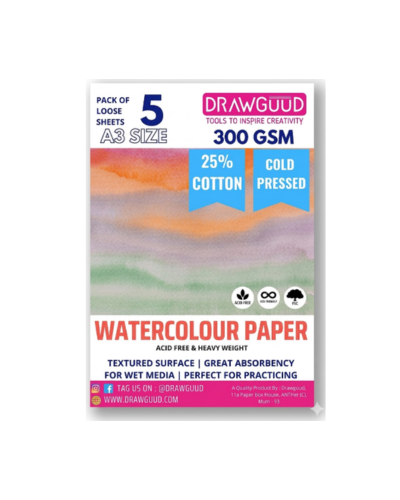 Pack A3 Watercolour Paper 5 Hojas