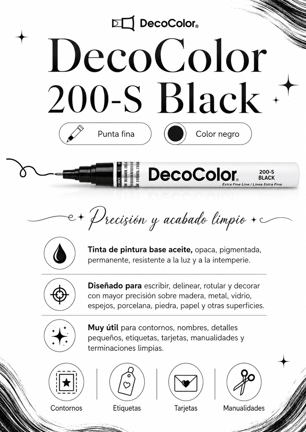 Marcador DecoColor Fino Negro