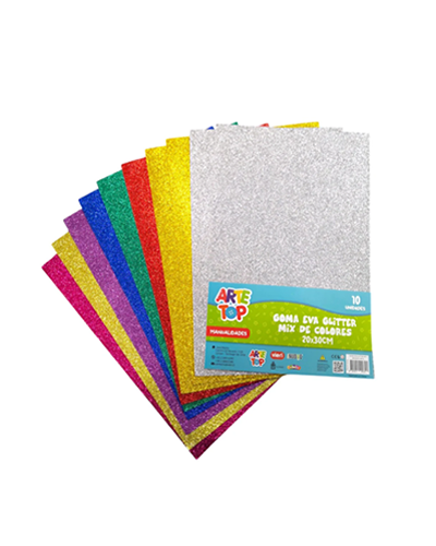 Set Goma Eva Glitter 10pl