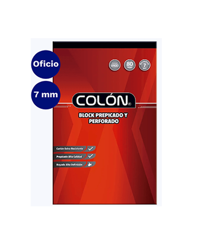 Block Apuntes Colón Oficio 80h