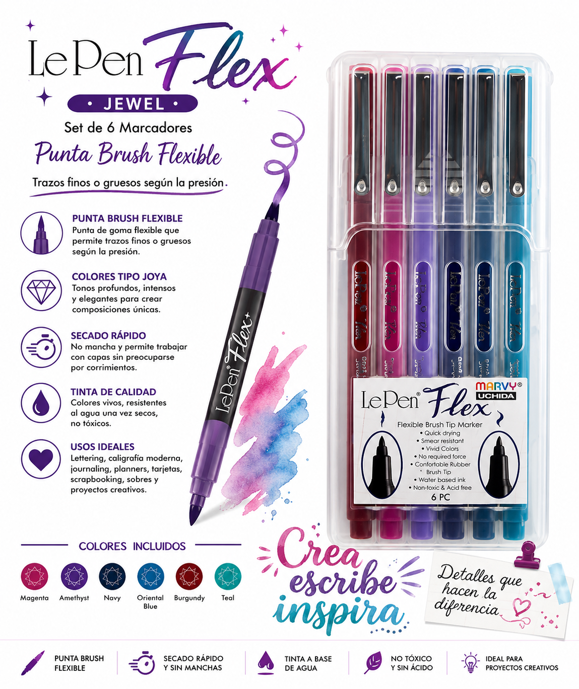 Set Le Pen Flex Jewel 6 Unid.
