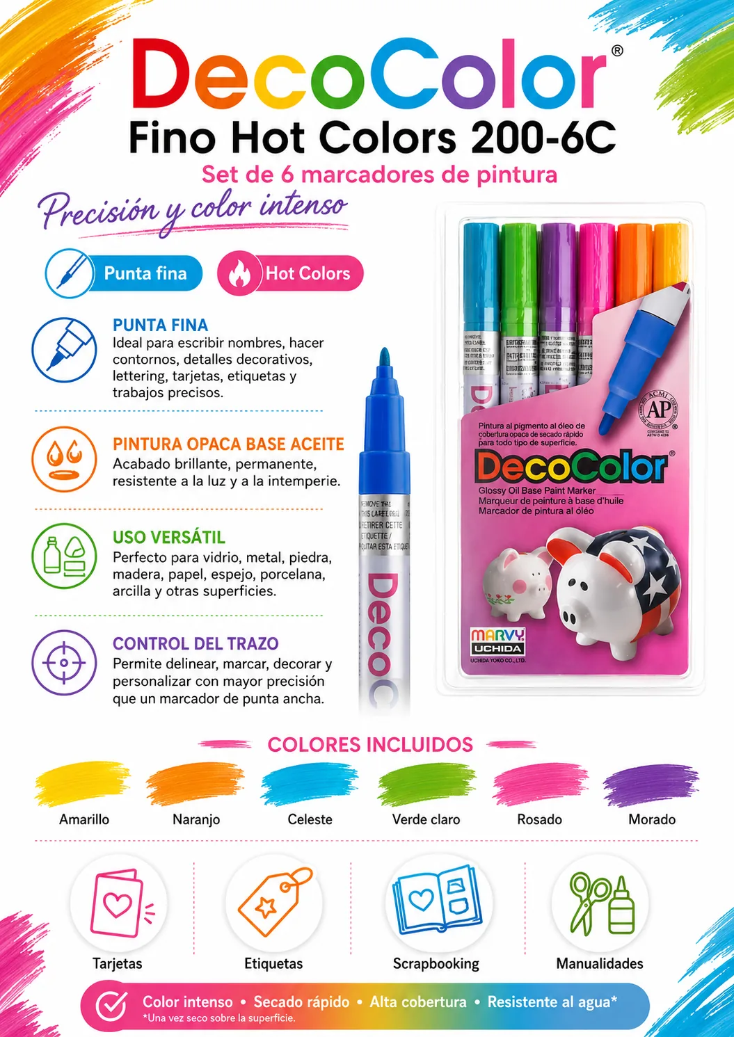 Set DecoColor Hot 6 Unidades