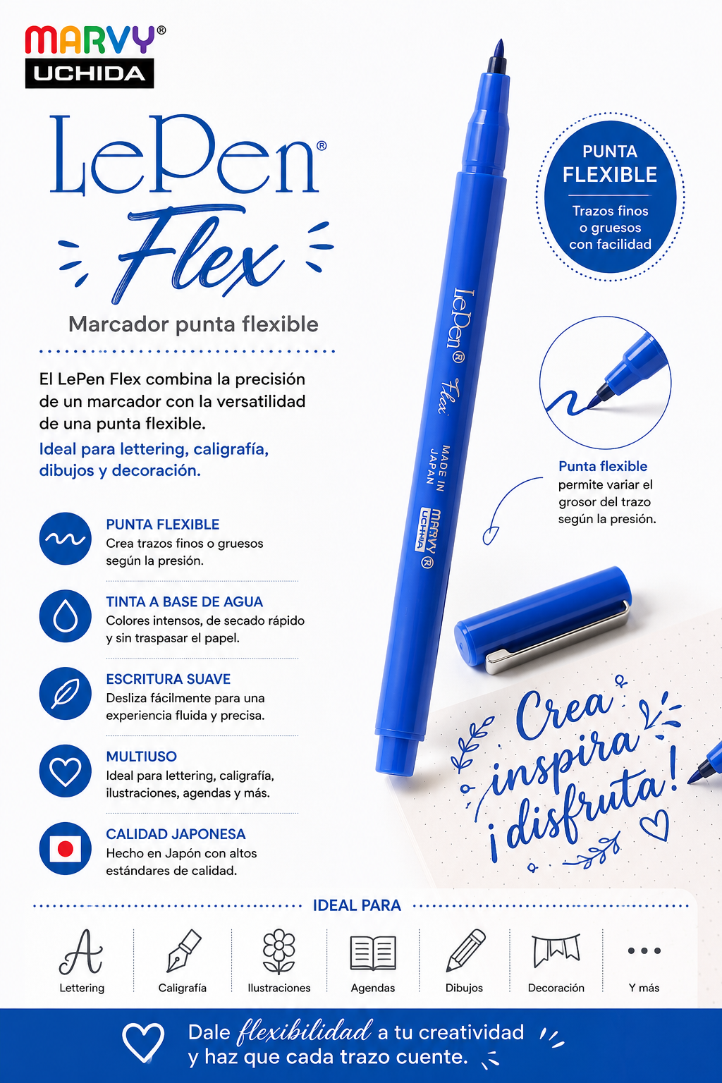Marcador Le Pen Flex 4800 Azul