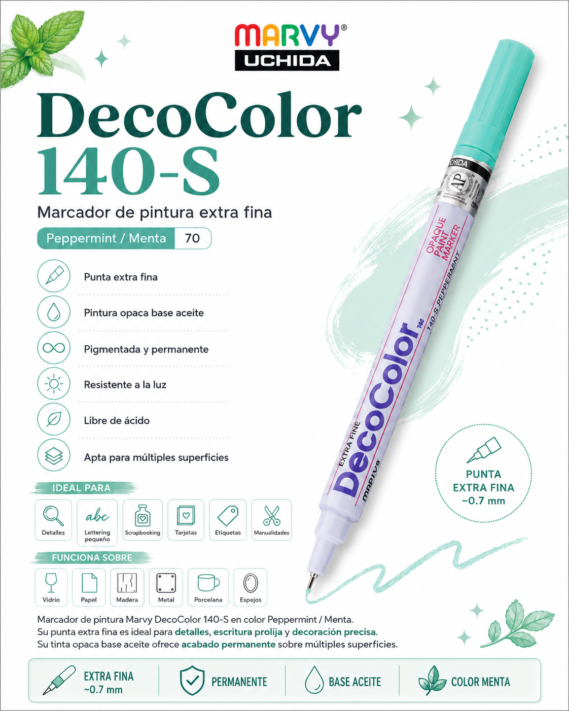 Marcador DecoColor 140-S Menta