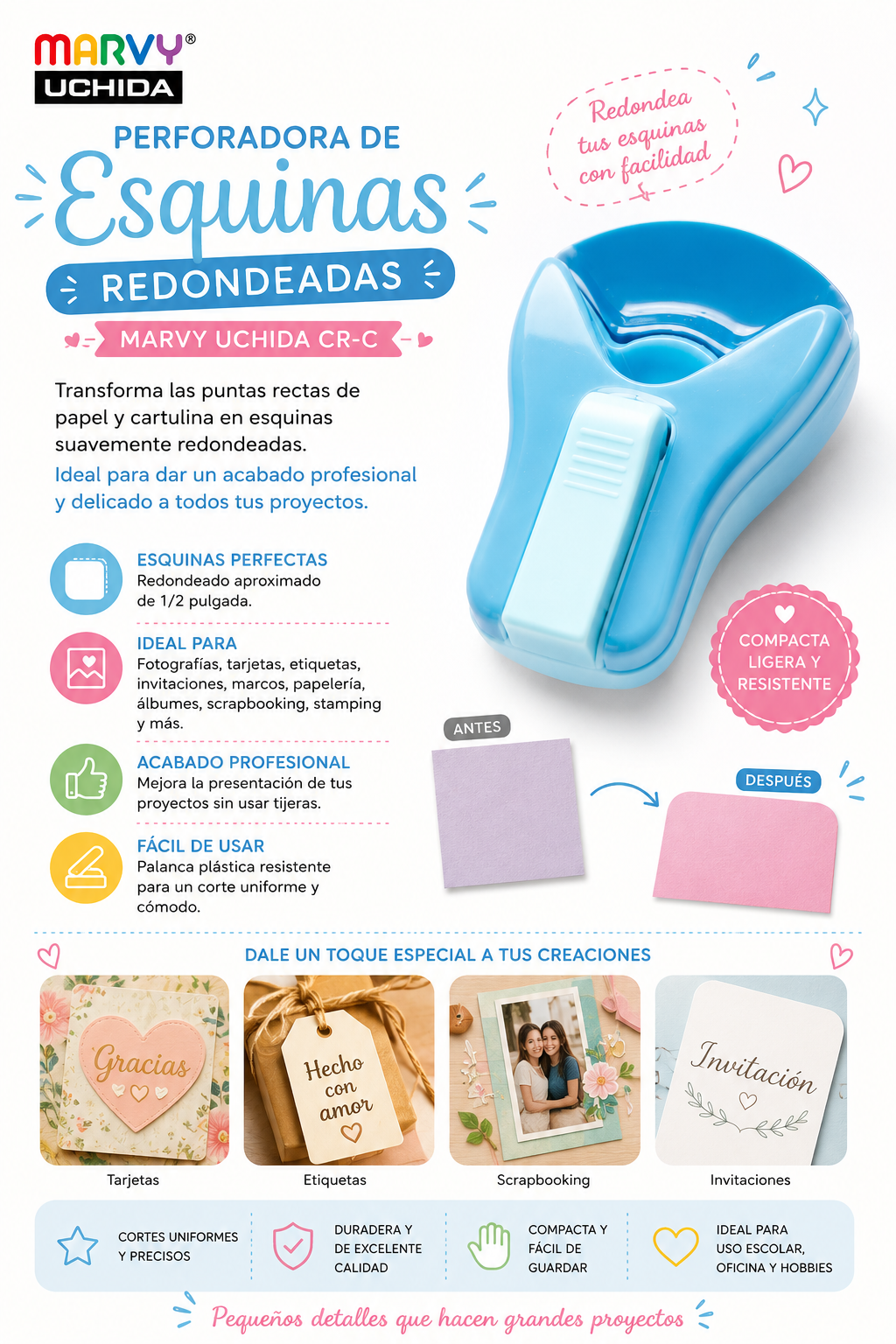 Perforadora Marvy Esquina Redonda