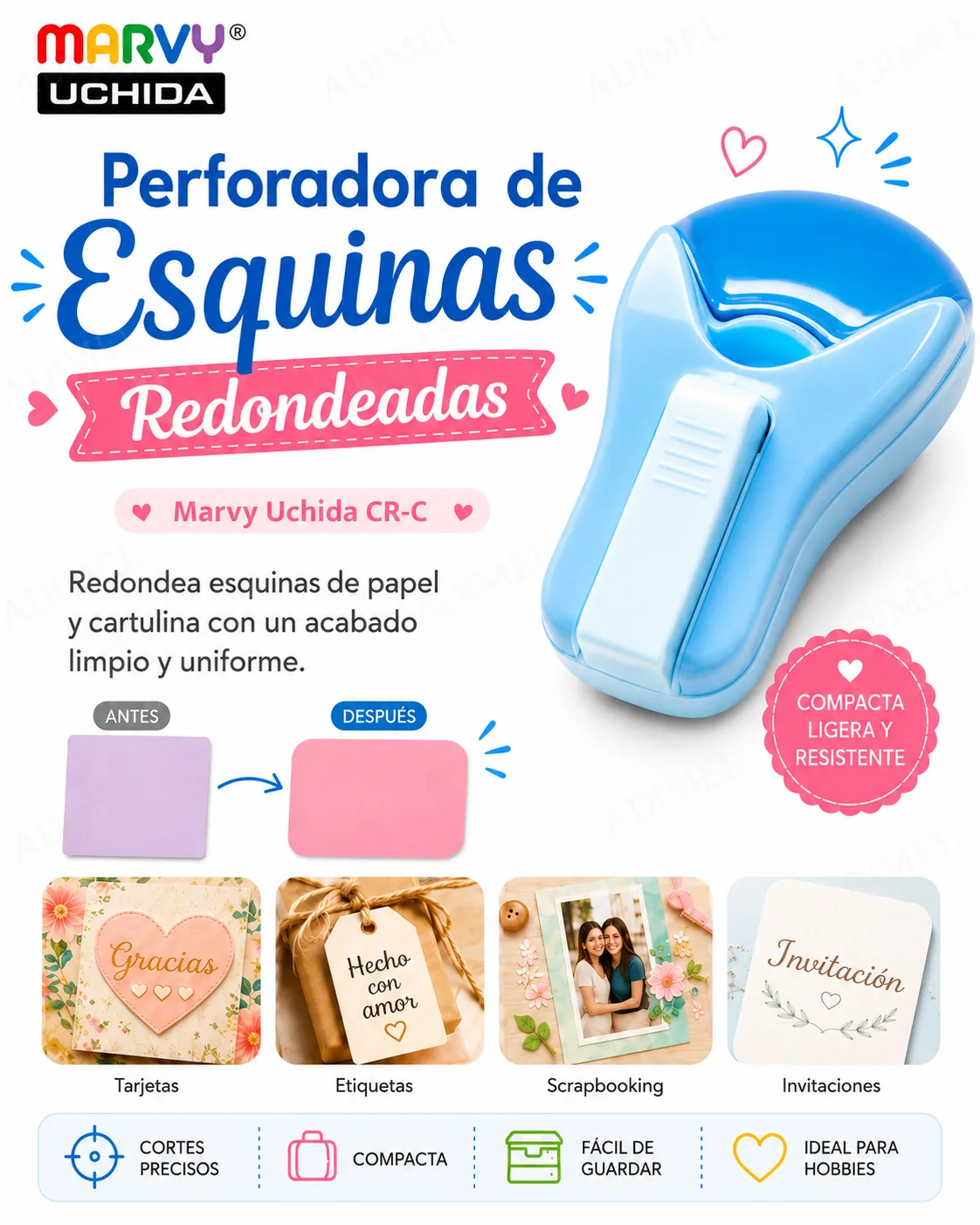 Perforadora Marvy Esquina Redonda