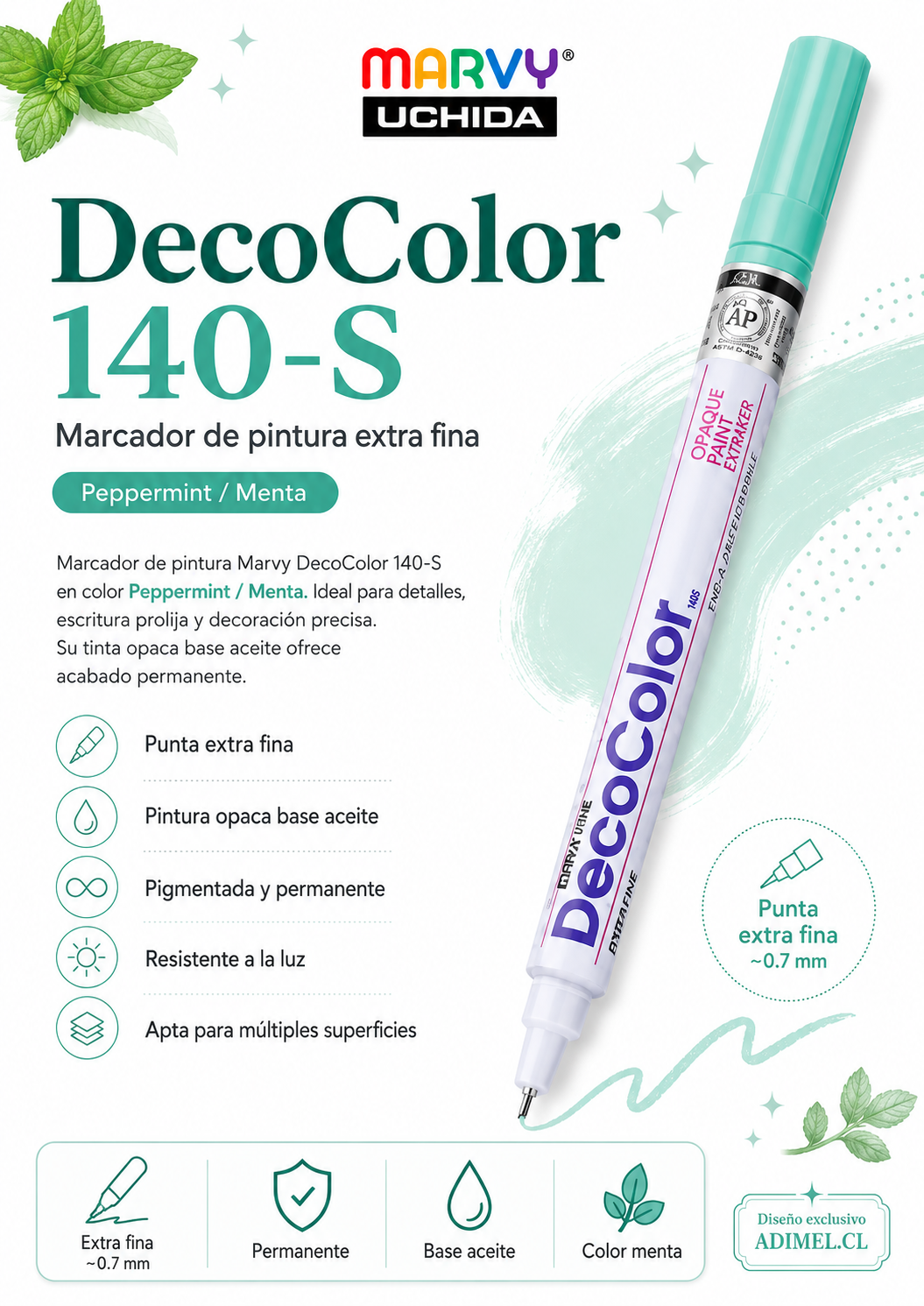 Marcador DecoColor 140-S Menta